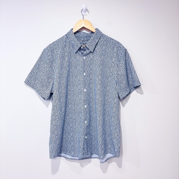 PERRY ELLIS Black and white slim fit button down shirt - Picture 2 of 7